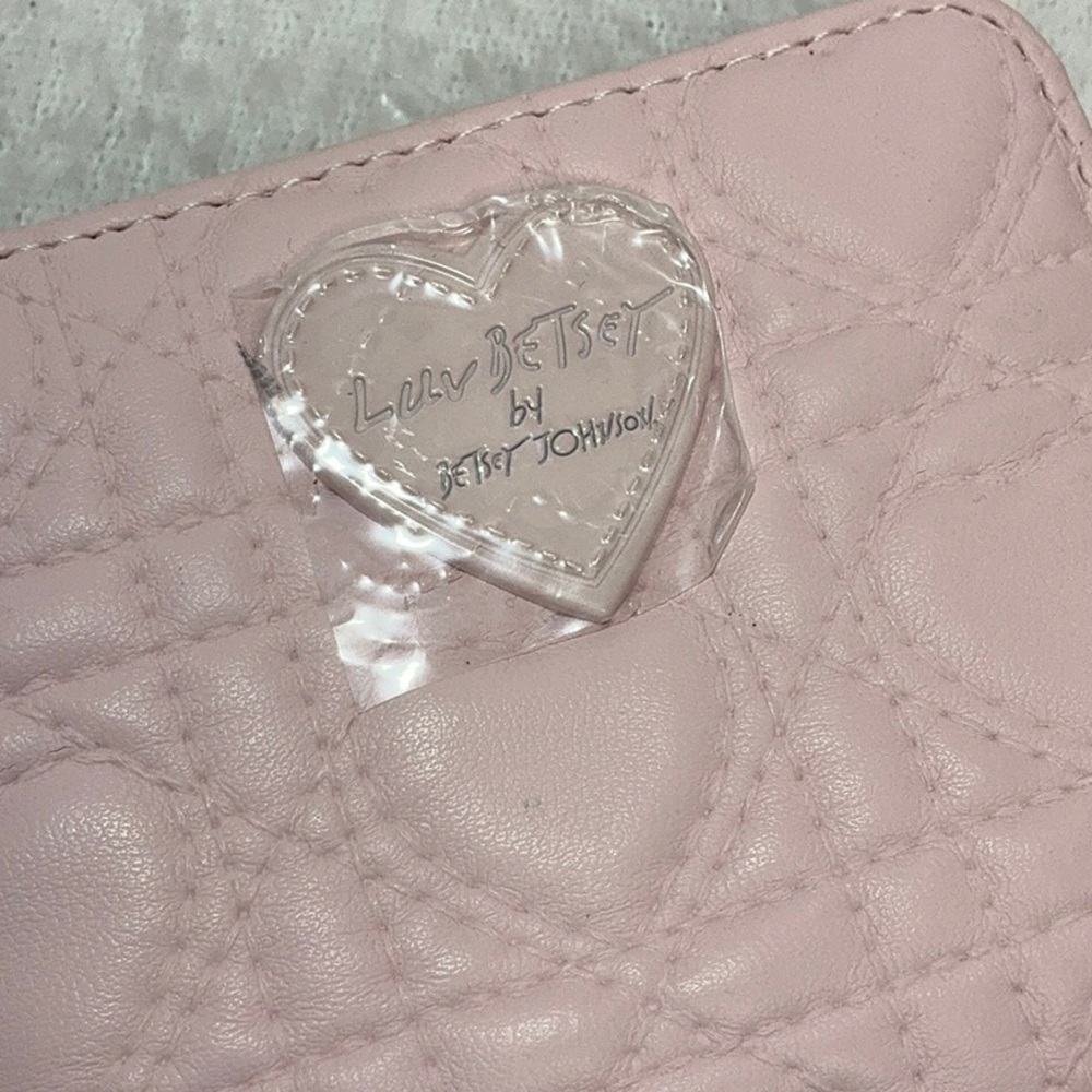 Betsey Johnson Light Pink Heart Quilted Wallet - Picture 2 of 7